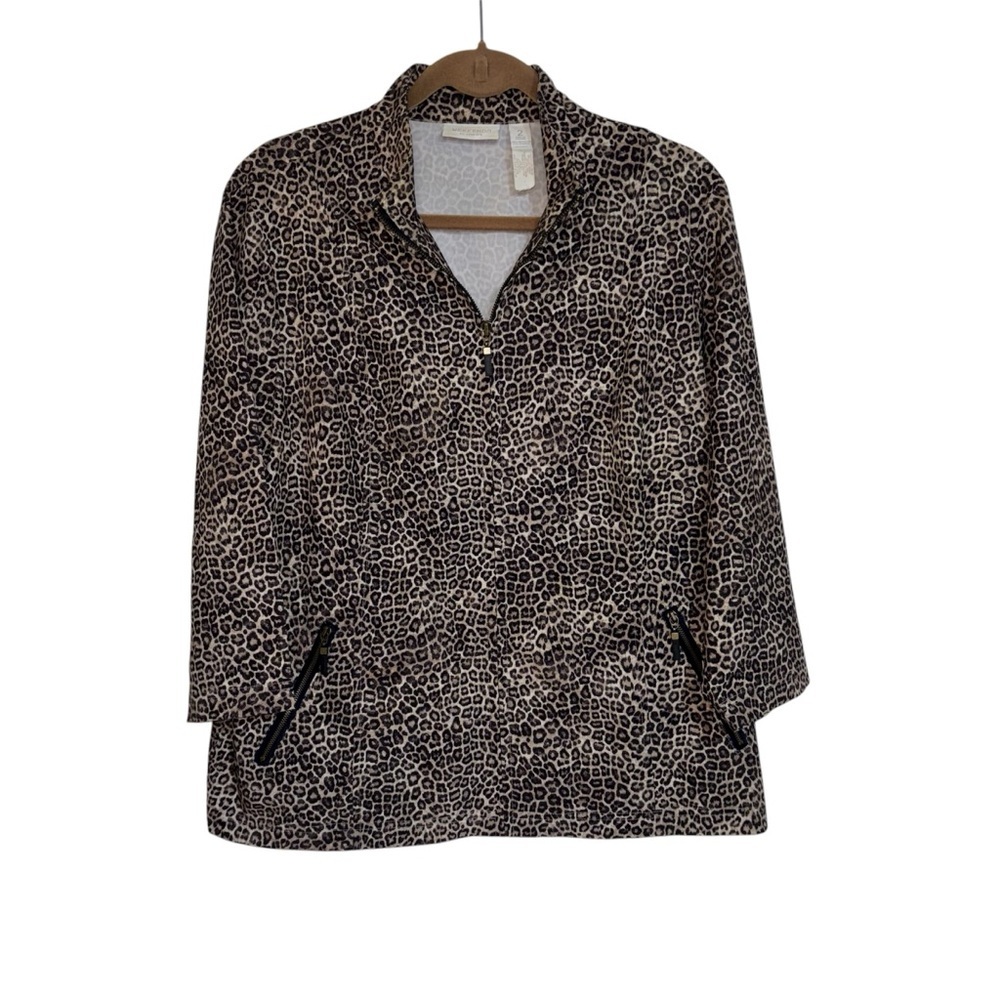 Chico's Women's Leopard Print Lightweight Jacket Large